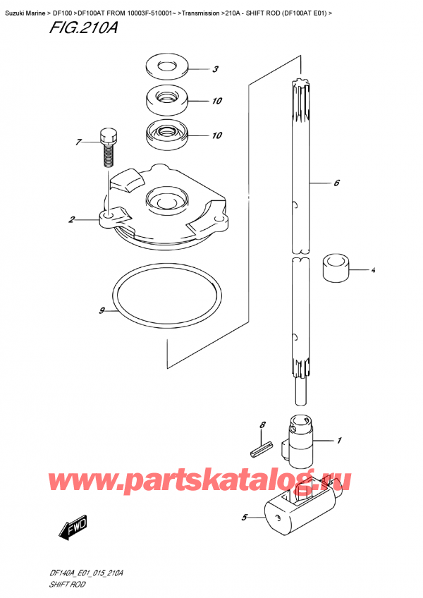  ,  , Suzuki DF100A TL FROM 10003F-510001~ (E01), Shift  Rod (Df100At E01) /   (Df100At E01)
