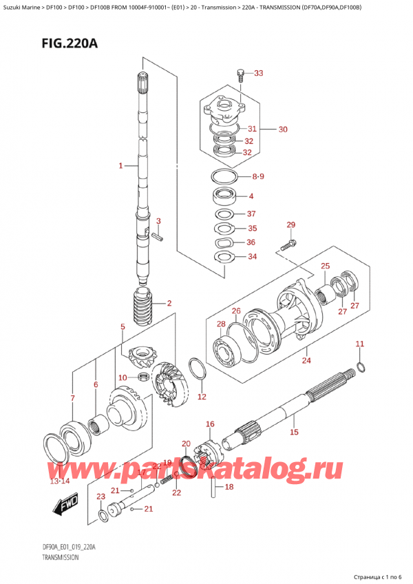 ,   , Suzuki Suzuki DF100B TL / TX FROM 10004F-910001~  (E01 019),  (Df70A, Df90A, Df100B)