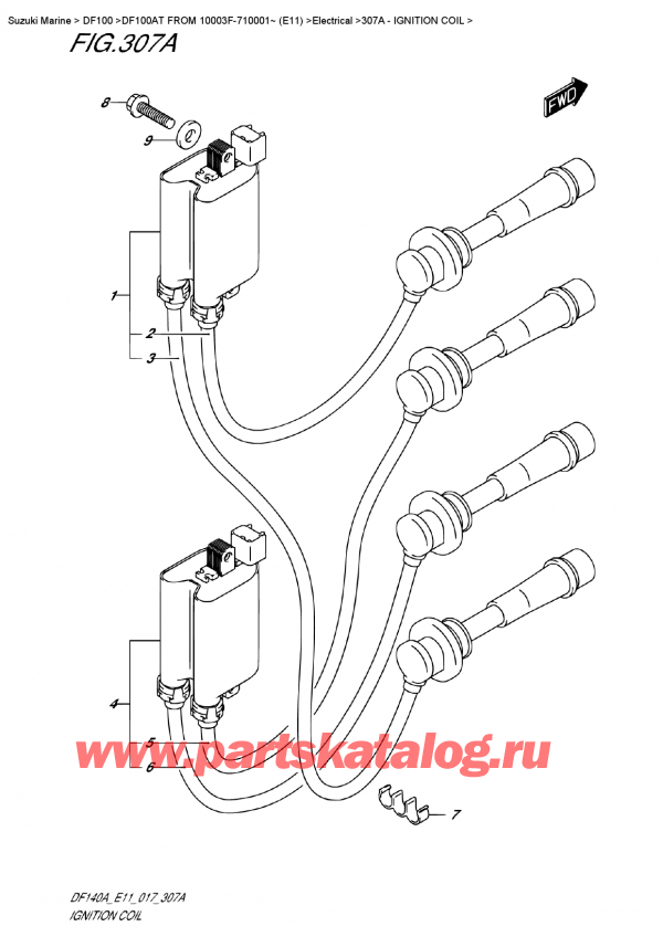  ,   , Suzuki DF100A TL FROM 10003F-710001~ (E11)  2017 , Ignition Coil /  