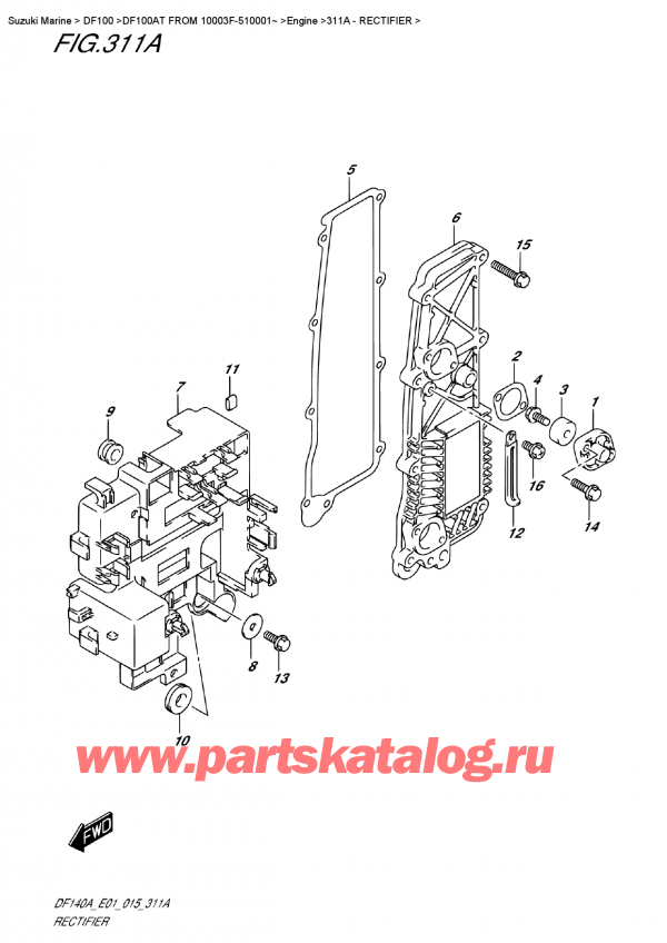  ,   , Suzuki DF100A TL FROM 10003F-510001~ (E01)  2015 , Rectifier