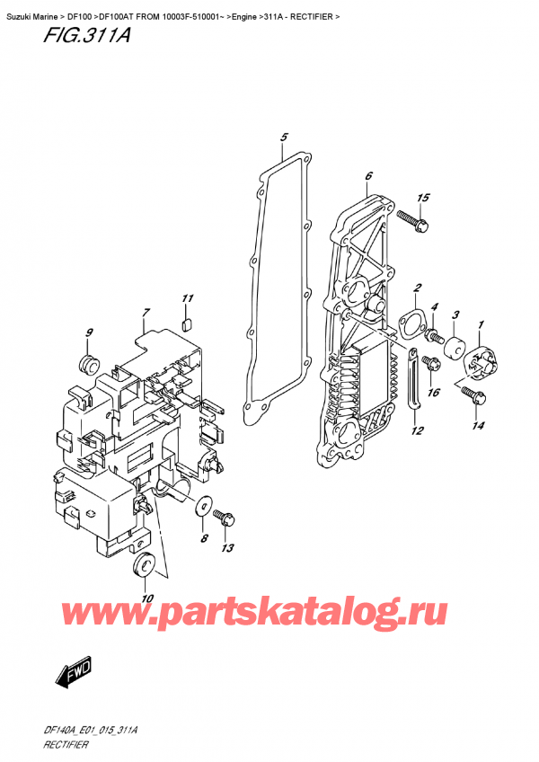   ,    , SUZUKI DF100A TL FROM 10003F-510001~ (E01)  2015 , Rectifier