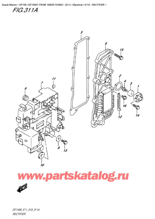  , , Suzuki DF100A TL FROM 10003F-910001~ (E11), Rectifier