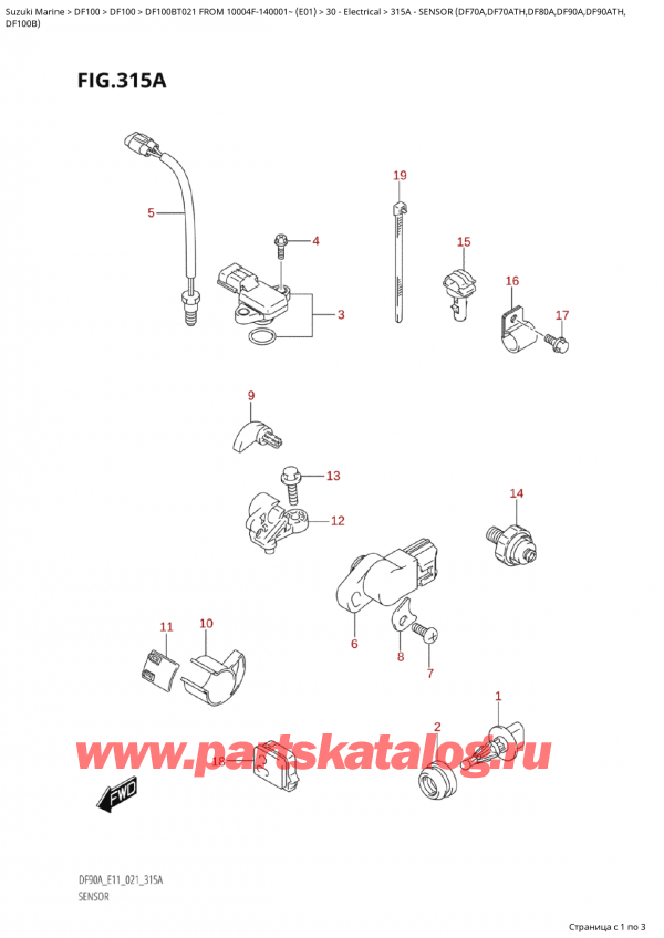  ,   , Suzuki DF100B TL/TX FROM 10004F-140001~ (E01), Sensor  (Df70A,Df70Ath,Df80A,Df90A,Df90Ath, -  (Df70A, Df70Ath, Df80A, Df90A, Df90Ath,