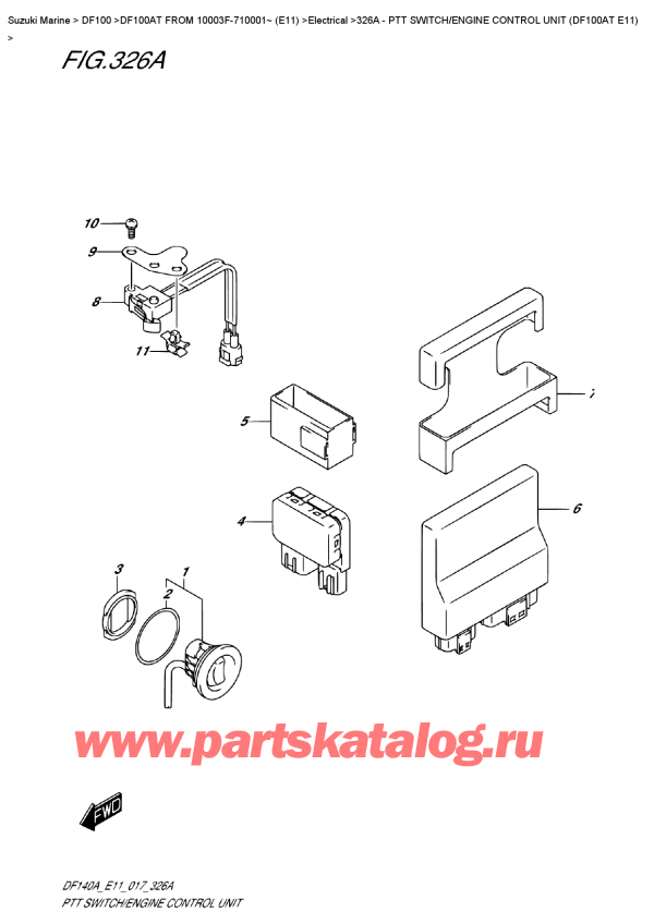  ,   , Suzuki DF100A TL FROM 10003F-710001~ (E11)  2017 , Ptt  Switch/engine  Control  Unit  (Df100At  E11)
