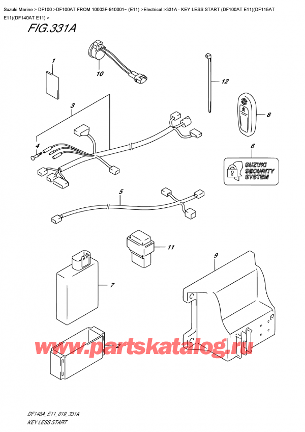  ,   , Suzuki DF100A TL FROM 10003F-910001~ (E11),  Less Start (Df100At E11) (Df115At E11) (Df140At E11)