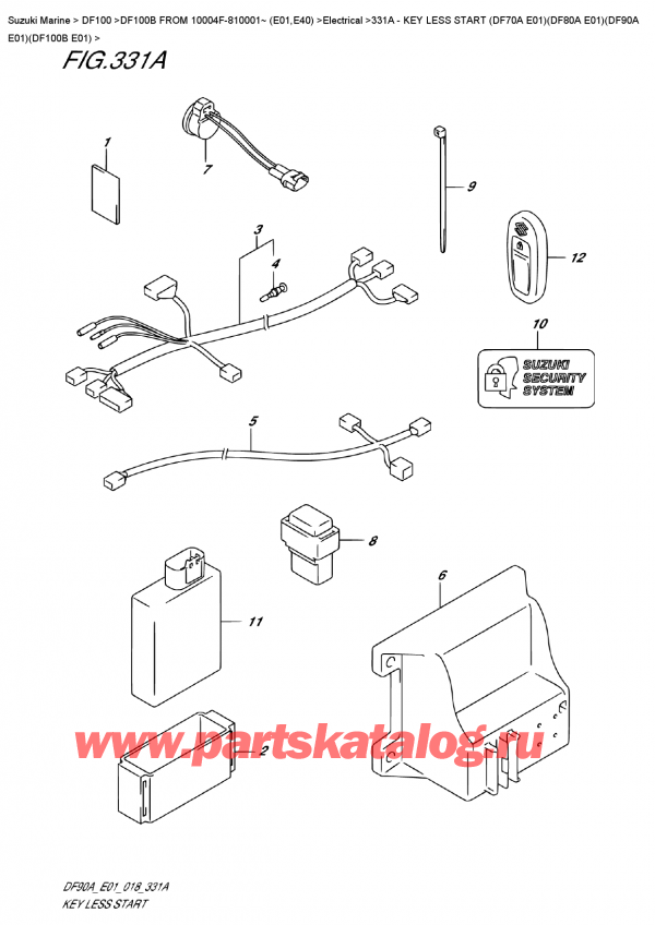  ,   , Suzuki DF100B TL/TX FROM 10004F-810001~ (E01), Key Less Start  (Df70A  E01)(Df80A  E01)(Df90A  E01)(Df100B  E01)