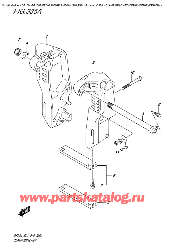  ,   , SUZUKI DF100B TL/TX FROM 10004F-810001~ (E01)  2018 , Clamp Bracket  (Df70A)(Df90A)(Df100B) /   (Df70A) (Df90A) (Df100B)
