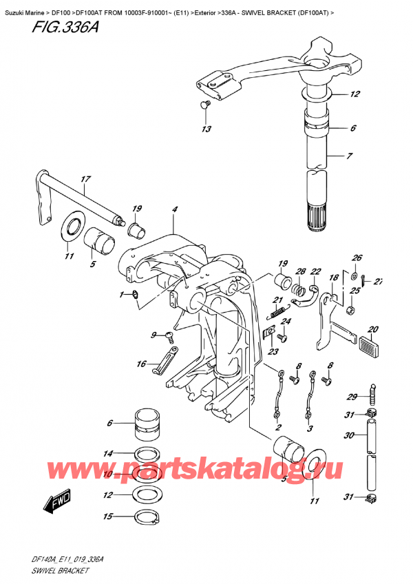  , , Suzuki DF100A TL FROM 10003F-910001~ (E11)  2019 , Swivel  Bracket (Df100At)