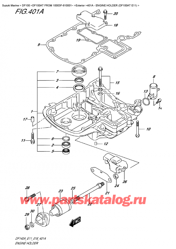  ,    , SUZUKI DF100AT   FROM 10003F-610001~ ,   (Df100At E11) / Engine  Holder (Df100At  E11)