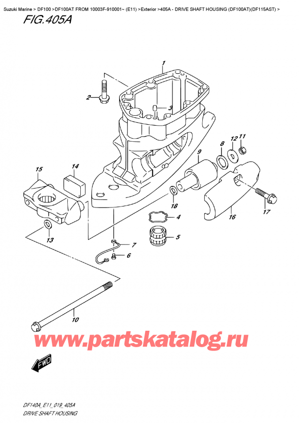   ,   , Suzuki DF100A TL FROM 10003F-910001~ (E11)  2019 , Drive  Shaft Housing  (Df100At)(Df115Ast) -    (Df100At) (Df115Ast)