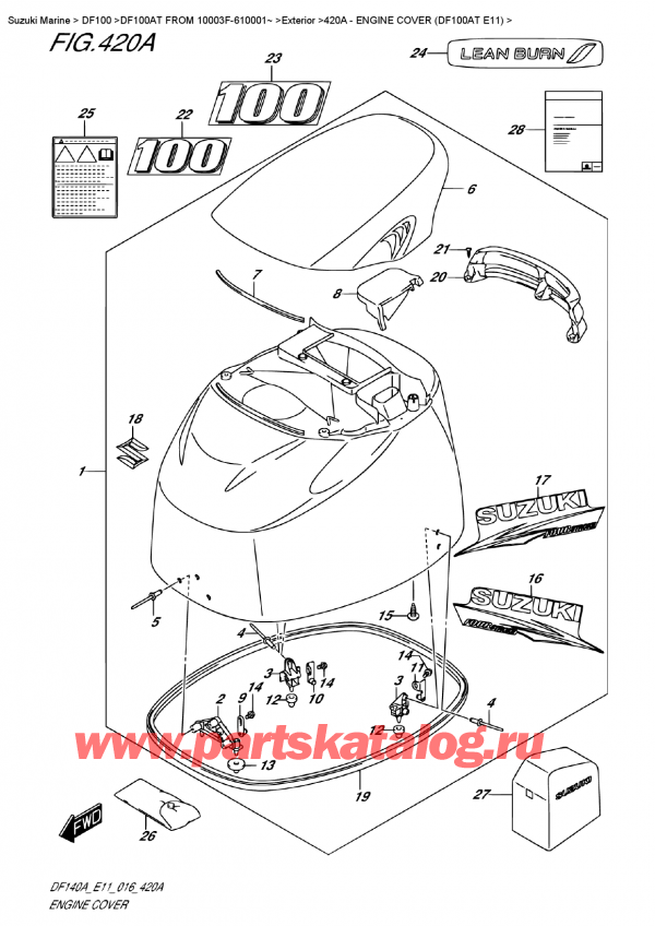 ,   ,  DF100AT   FROM 10003F-610001~ , Engine  Cover (Df100At  E11)