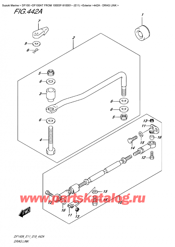 �������������, �� �������� ��������� �����, Suzuki DF100A TL FROM 10003F-910001~ (E11) ������ 2019 ����, ������������� ����
