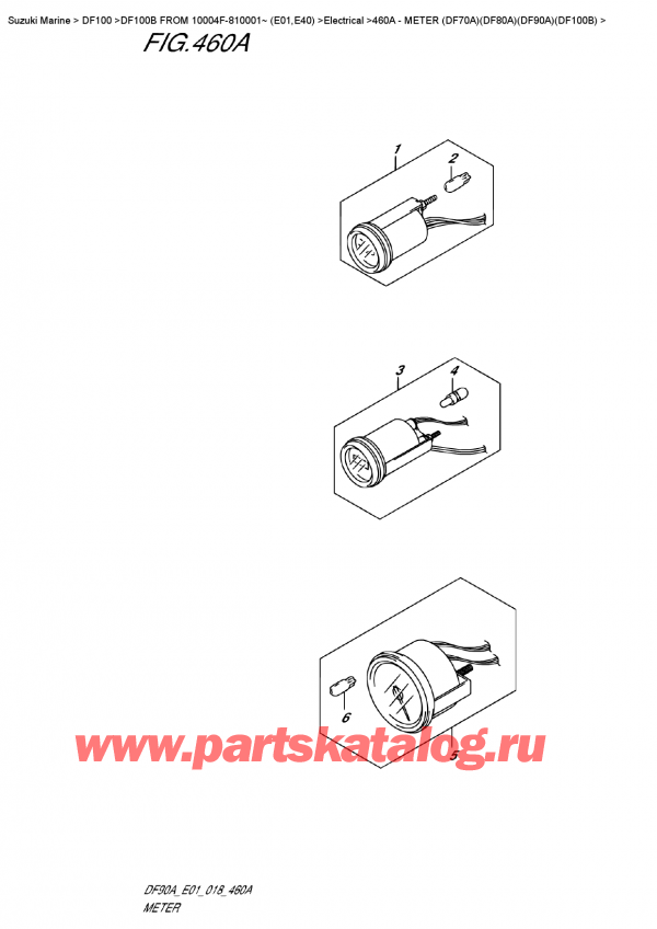 ,   , Suzuki DF100B TL/TX FROM 10004F-810001~ (E01), Meter (Df70A)(Df80A)(Df90A)(Df100B)
