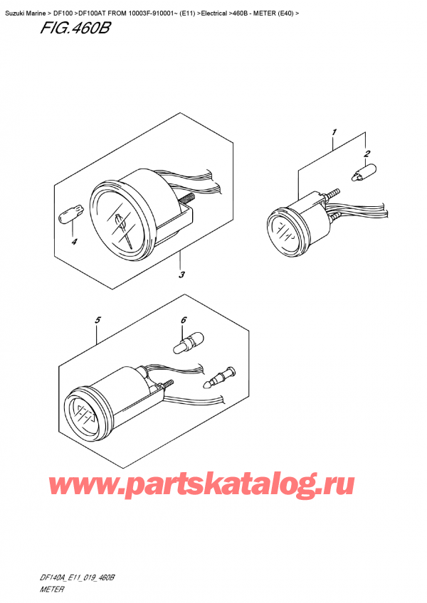   ,   , SUZUKI DF100A TL FROM 10003F-910001~ (E11), Meter (E40) /  (E40)