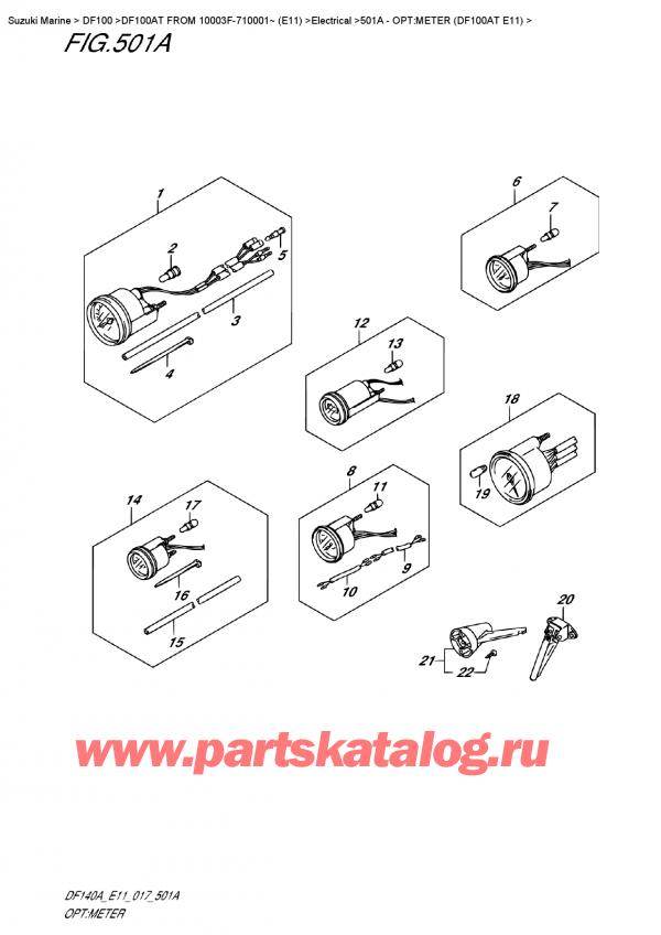  ,    , SUZUKI DF100A TL FROM 10003F-710001~ (E11), Opt:meter (Df100At E11) / :  (Df100At E11)