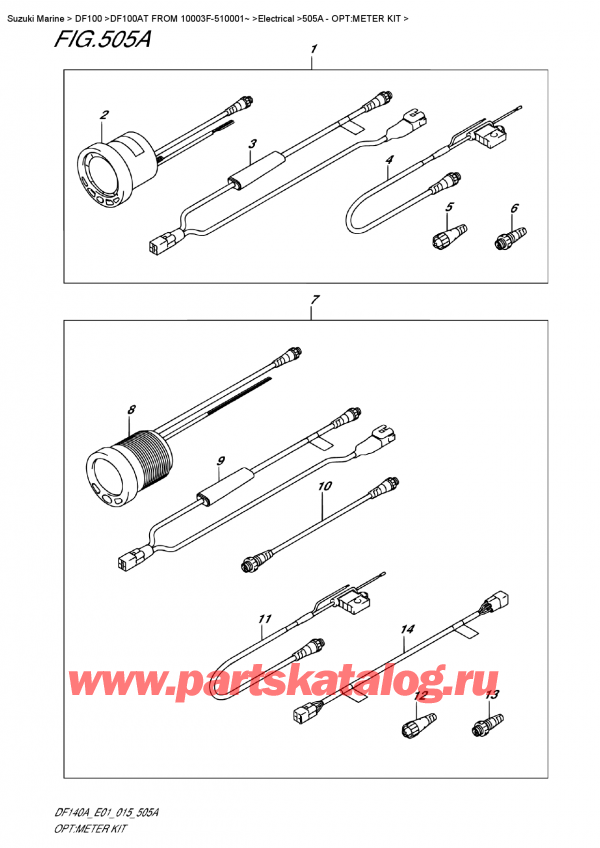  ,  , SUZUKI DF100A TL FROM 10003F-510001~ (E01), :  Kit / Opt:meter  Kit