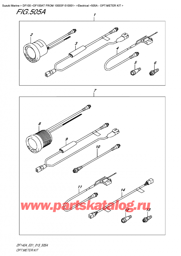  ,   , Suzuki DF100A TL FROM 10003F-510001~ (E01), Opt:meter  Kit