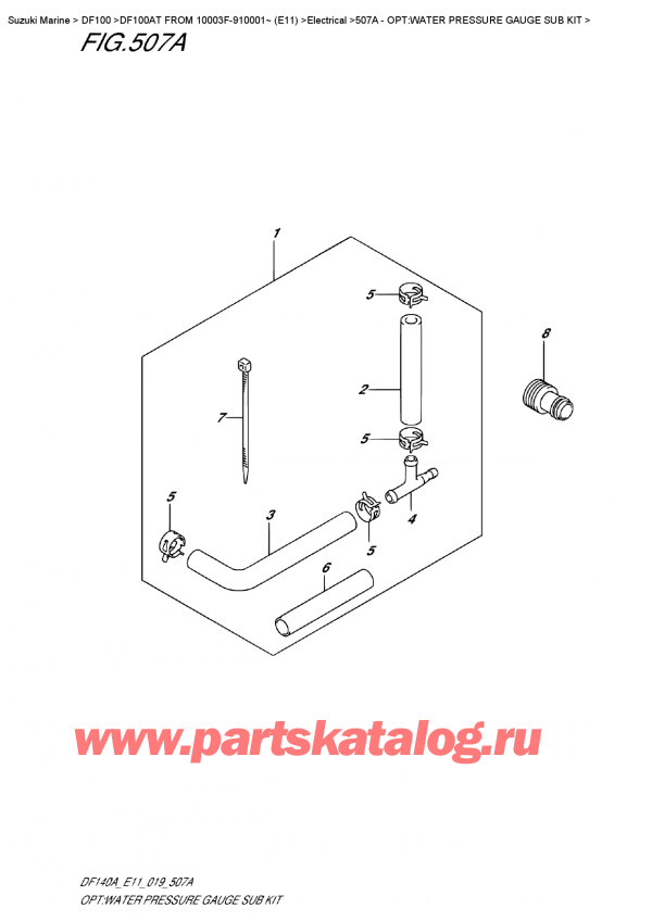 ,   , SUZUKI DF100A TL FROM 10003F-910001~ (E11), Opt:water Pressure  Gauge  Sub  Kit / :     