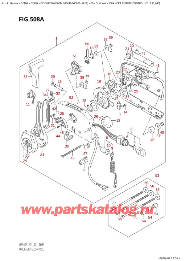  ,  , SUZUKI Suzuki DF100A TL FROM 10003F-040001~  (E01 020), Opt:remote  Control (E01,E11,E40) / :   (E01, E11, E40)