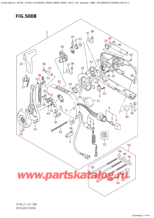   ,   , SUZUKI Suzuki DF100A TL FROM 10003F-140001~  (E01 021)  2021 , Opt:remote Control (E01,E11)