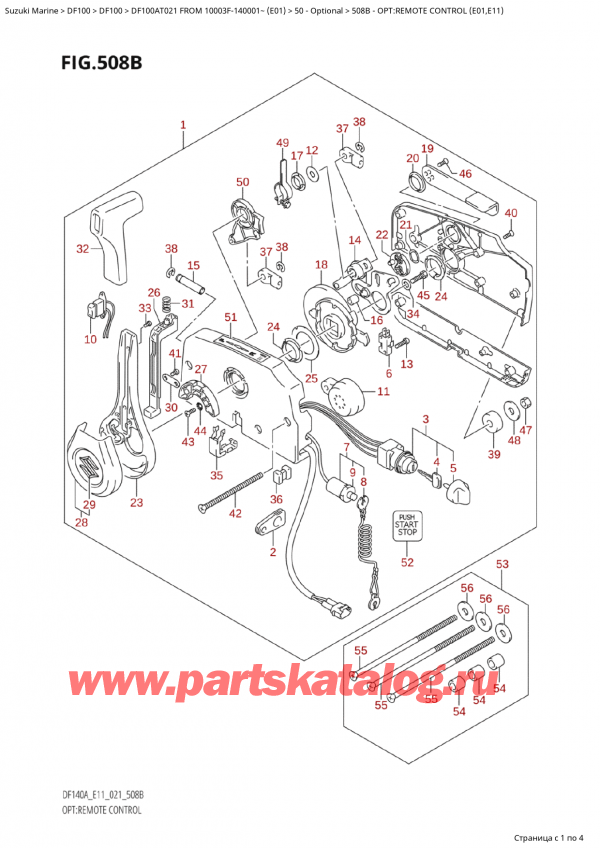  ,    , Suzuki Suzuki DF100A TL FROM 10003F-140001~  (E01 021), Opt:remote Control (E01,E11)