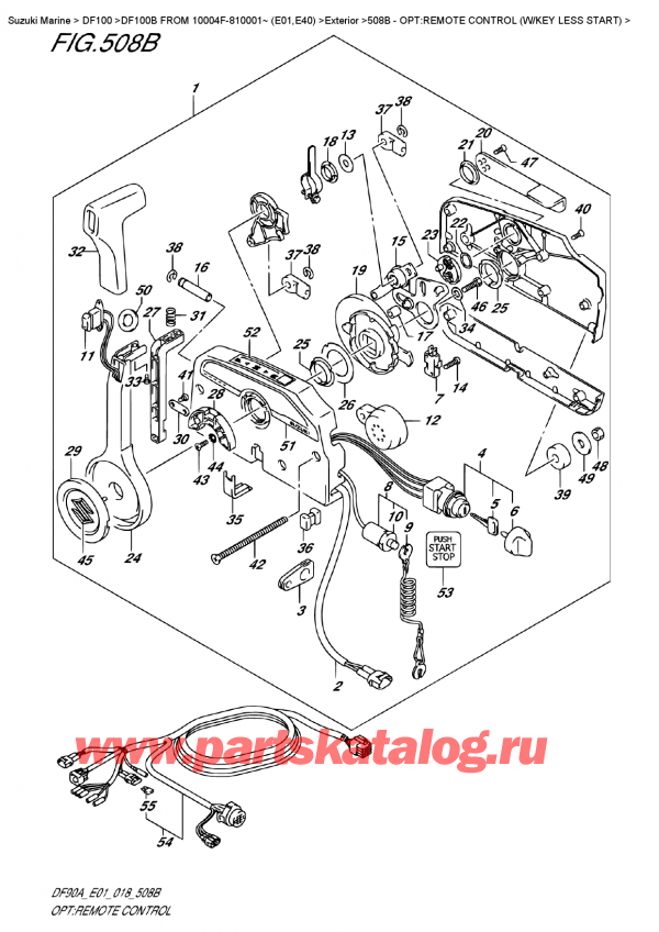   ,   , Suzuki DF100B TL/TX FROM 10004F-810001~ (E01), Opt:remote  Control  (W/key  Less  Start) / :   (W /  Less Start)