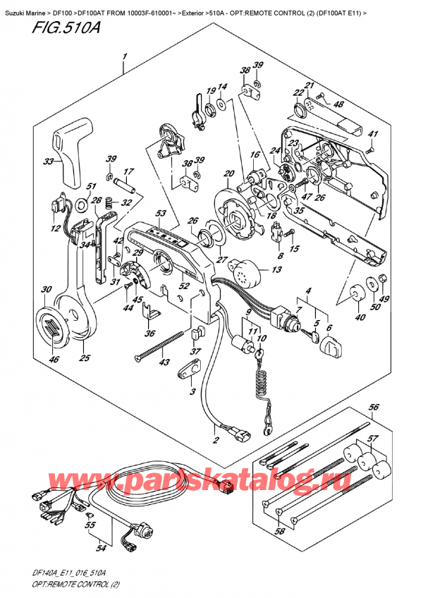  ,   , Suzuki DF100AT   FROM 10003F-610001~   2016 , :   (2) (Df100At E11) / Opt:remote  Control  (2)  (Df100At  E11)