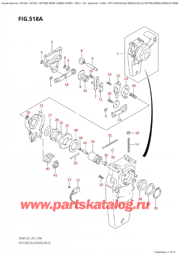  ,   ,  Suzuki DF100B TL / TX FROM 10004F-910001~  (E01 019)  2019 , Opt:concealed  Remocon (2) (Df70A,Df80A,Df90A,Df100B) / :  ,   (2) (Df70A, Df80A, Df90A, Df100B)