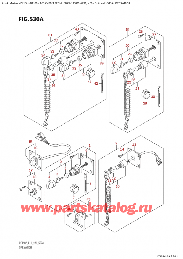  ,   , SUZUKI Suzuki DF100A TL FROM 10003F-140001~  (E01 021), : 