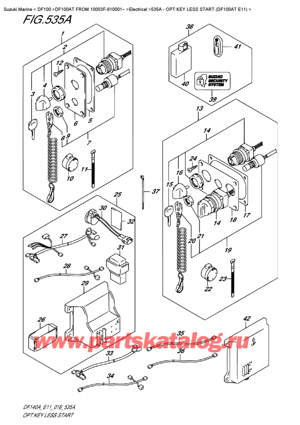  ,   , Suzuki DF100AT   FROM 10003F-610001~ , Opt:key  Less Start  (Df100At  E11)