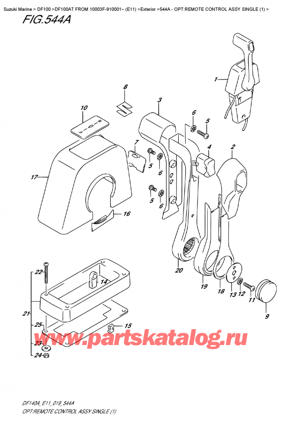 ,    , Suzuki DF100A TL FROM 10003F-910001~ (E11), Opt:remote Control  Assy  Single  (1)