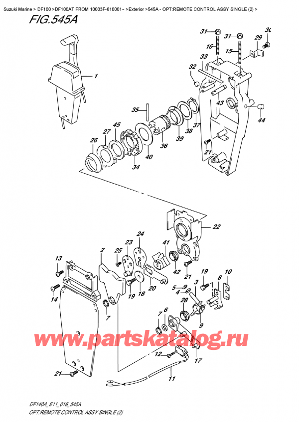 ,  , Suzuki DF100AT   FROM 10003F-610001~   2016 ,    ,  (2) / Opt:remote  Control  Assy  Single  (2)
