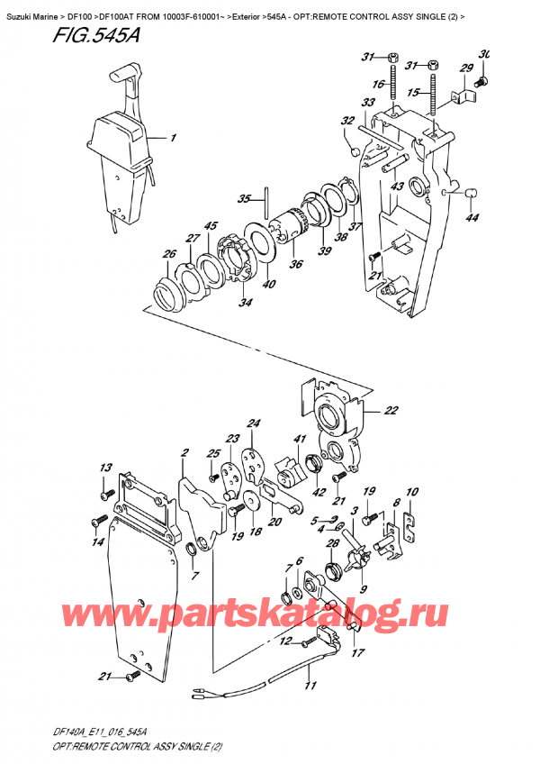  ,   , Suzuki DF100AT   FROM 10003F-610001~   2016 , Opt:remote  Control  Assy  Single  (2)