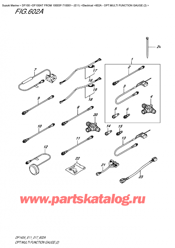 ������ ��������, �� ��������� ���������, Suzuki DF100A TL FROM 10003F-710001~ (E11), Opt:multi Function  Gauge  (2)