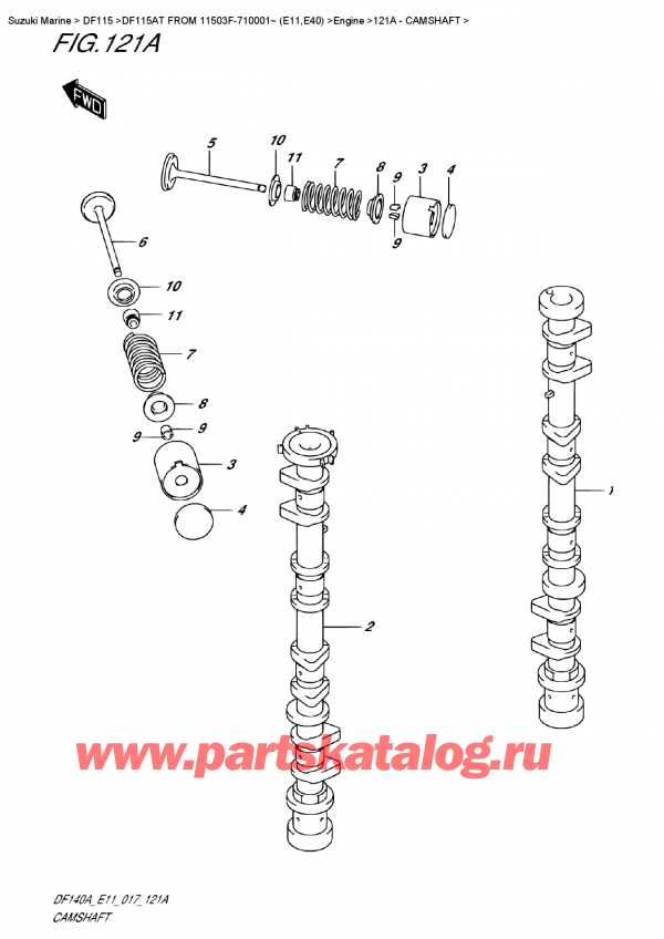  ,   , Suzuki DF115A TL / TX FROM 11503F-710001~ (E11)  2017 , Camshaft -  