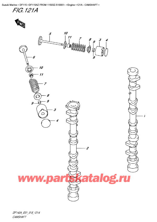 ,    , Suzuki DF115A ZL / ZX FROM 11503Z-510001~    , Camshaft