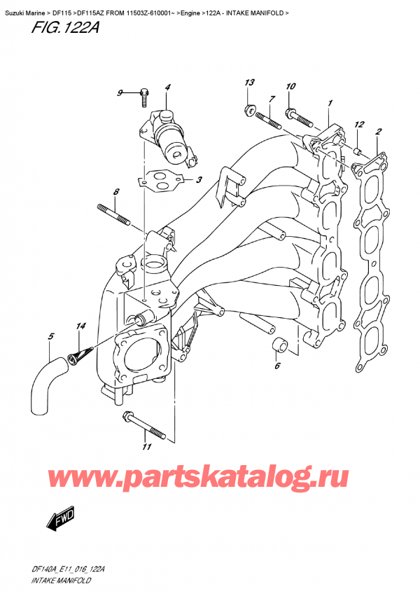  ,    , Suzuki DF115A ZL / ZX   FROM 11503Z-610001~   2016 ,   - Intake  Manifold