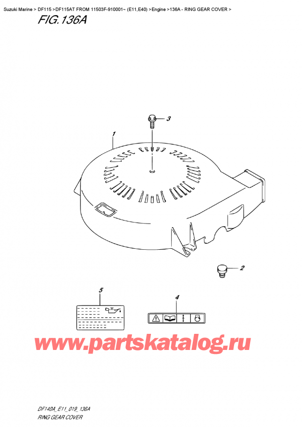 ������ ��������, �� ��������� ���������, Suzuki DF115A TL / TX FROM 11503F-910001~ (E11), ������ ��������� ��������