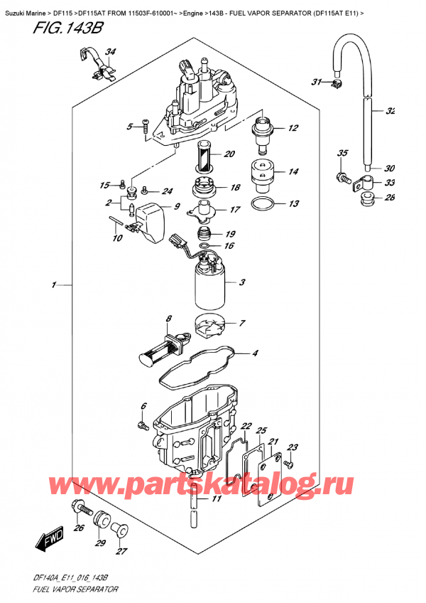  , , Suzuki DF115AT L/X FROM 11503F-610001~ (E11), Fuel  Vapor  Separator  (Df115At  E11)