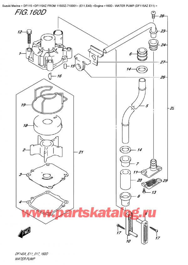  ,    , Suzuki DF115A ZL / ZX FROM 11503Z-710001~ (E11), Water Pump (Df115Az  E11)