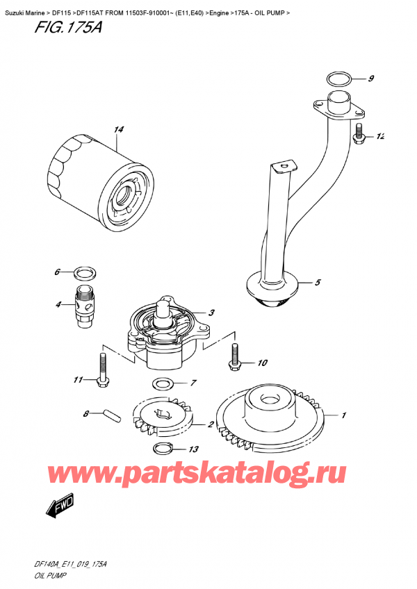  ,   , Suzuki DF115A TL / TX FROM 11503F-910001~ (E11)  2019 , Oil  Pump