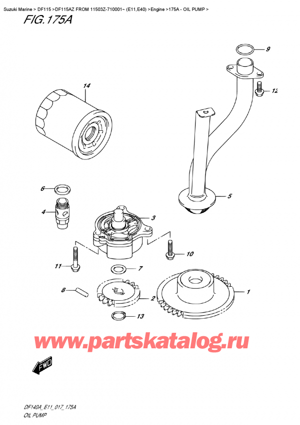  ,   , SUZUKI DF115A ZL / ZX FROM 11503Z-710001~ (E11), Oil  Pump