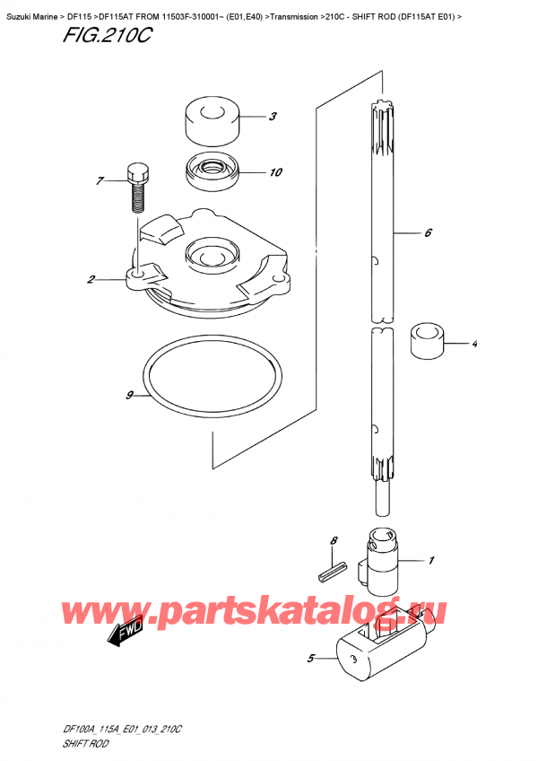  ,   , Suzuki DF115A TL / TX FROM 11503F-310001~ (E01), Shift Rod (Df115At  E01)
