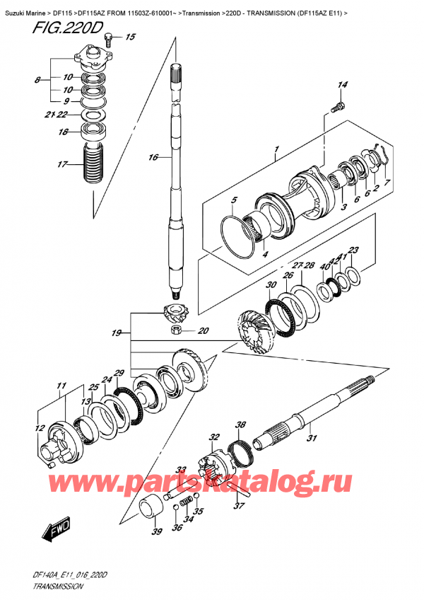  ,   , SUZUKI DF115A ZL / ZX   FROM 11503Z-610001~   2016 , Transmission (Df115Az  E11)