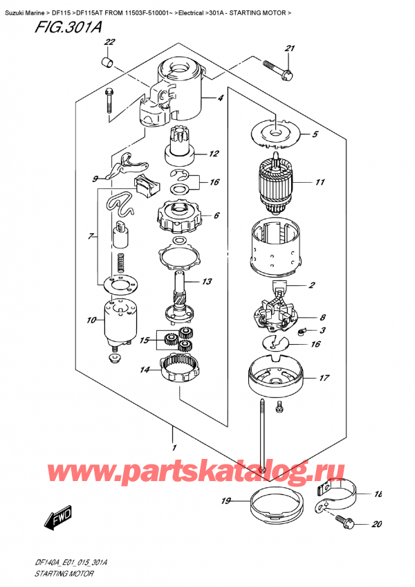  ,   , SUZUKI DF115A TL FROM 11503F-510001~ (E01),   - Starting  Motor