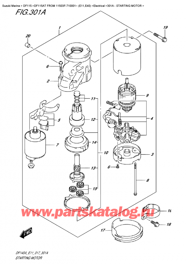  ,  , Suzuki DF115A TL / TX FROM 11503F-710001~ (E11), Starting  Motor