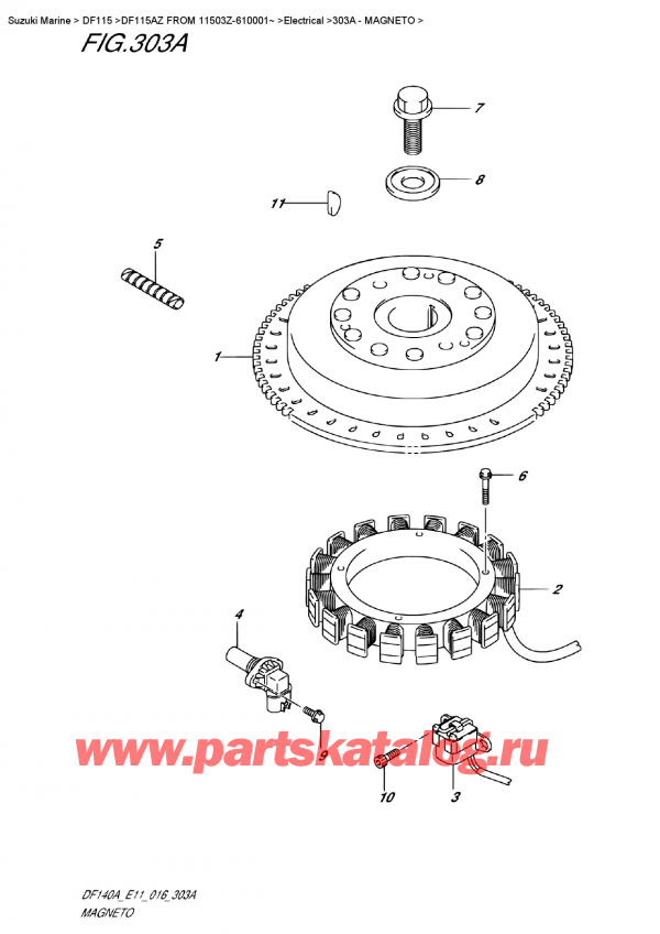  ,    , Suzuki DF115A ZL / ZX   FROM 11503Z-610001~ , Magneto - 