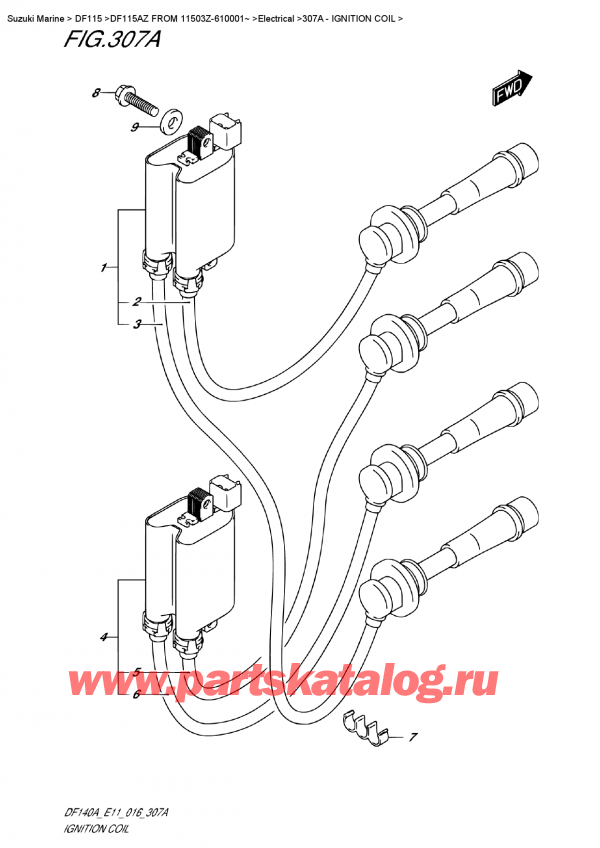  ,   , Suzuki DF115A ZL / ZX   FROM 11503Z-610001~ , Ignition  Coil