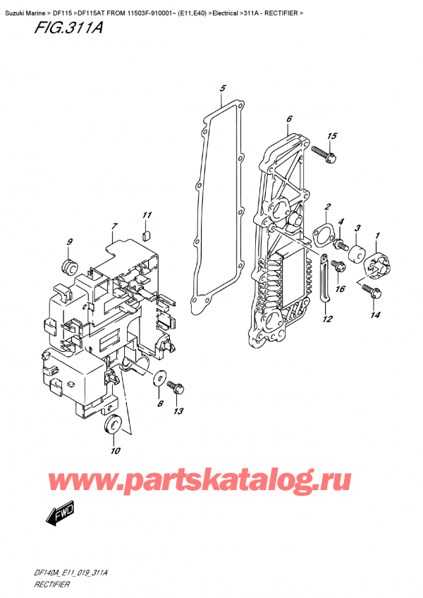   ,  , Suzuki DF115A TL / TX FROM 11503F-910001~ (E11)  2019 , 