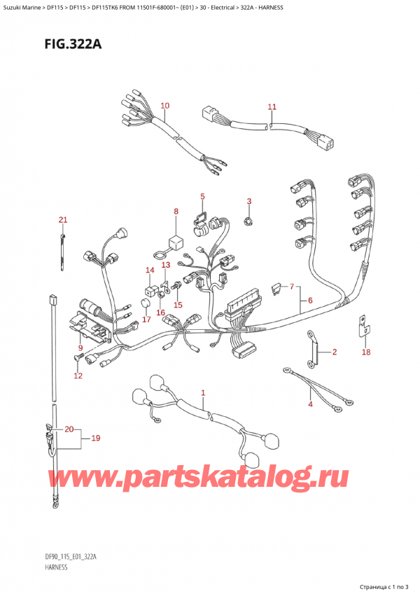   ,   , Suzuki Suzuki DF115TK6 L / X FROM 11501F-680001~ (E01) - 2006  2006 , Harness